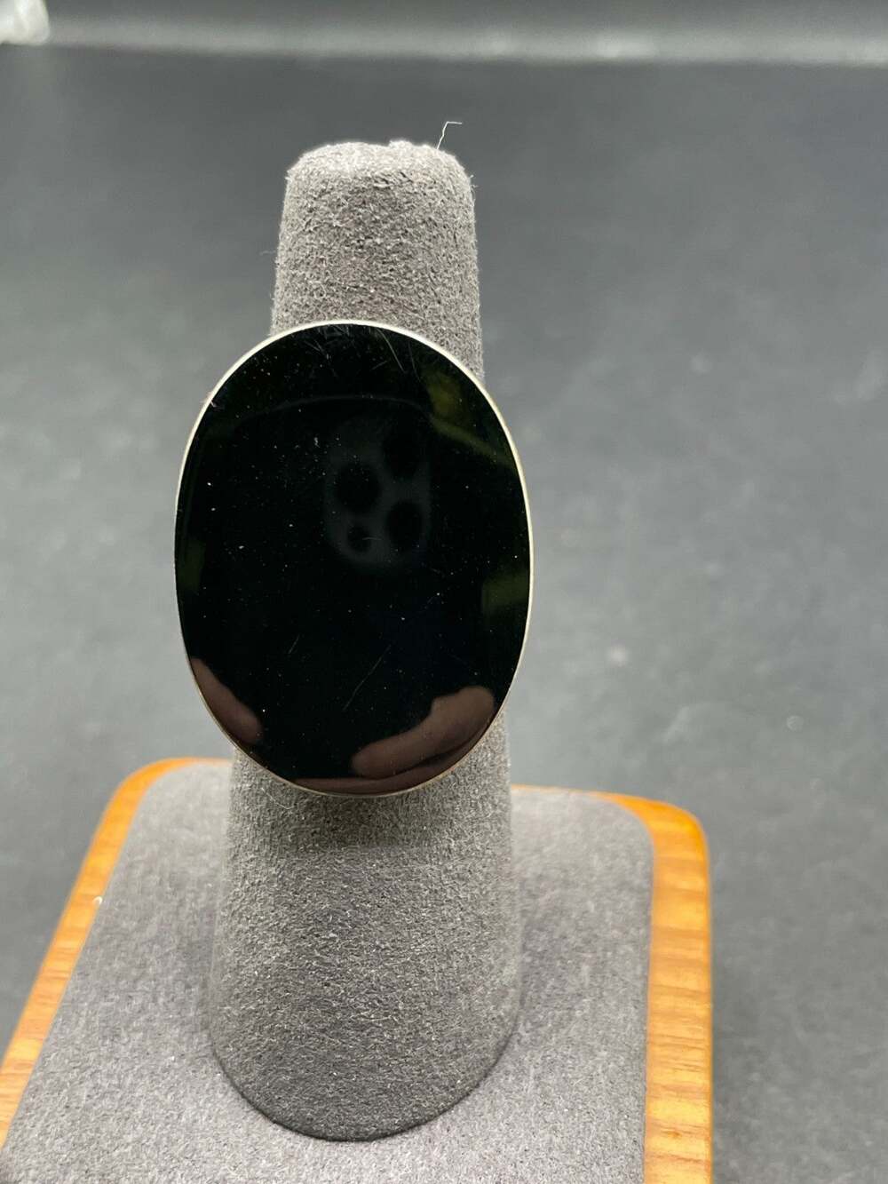 VTG ATI Large Black Onyx Gemstone 925 Sterling Silver Statement Ring Size 7.25